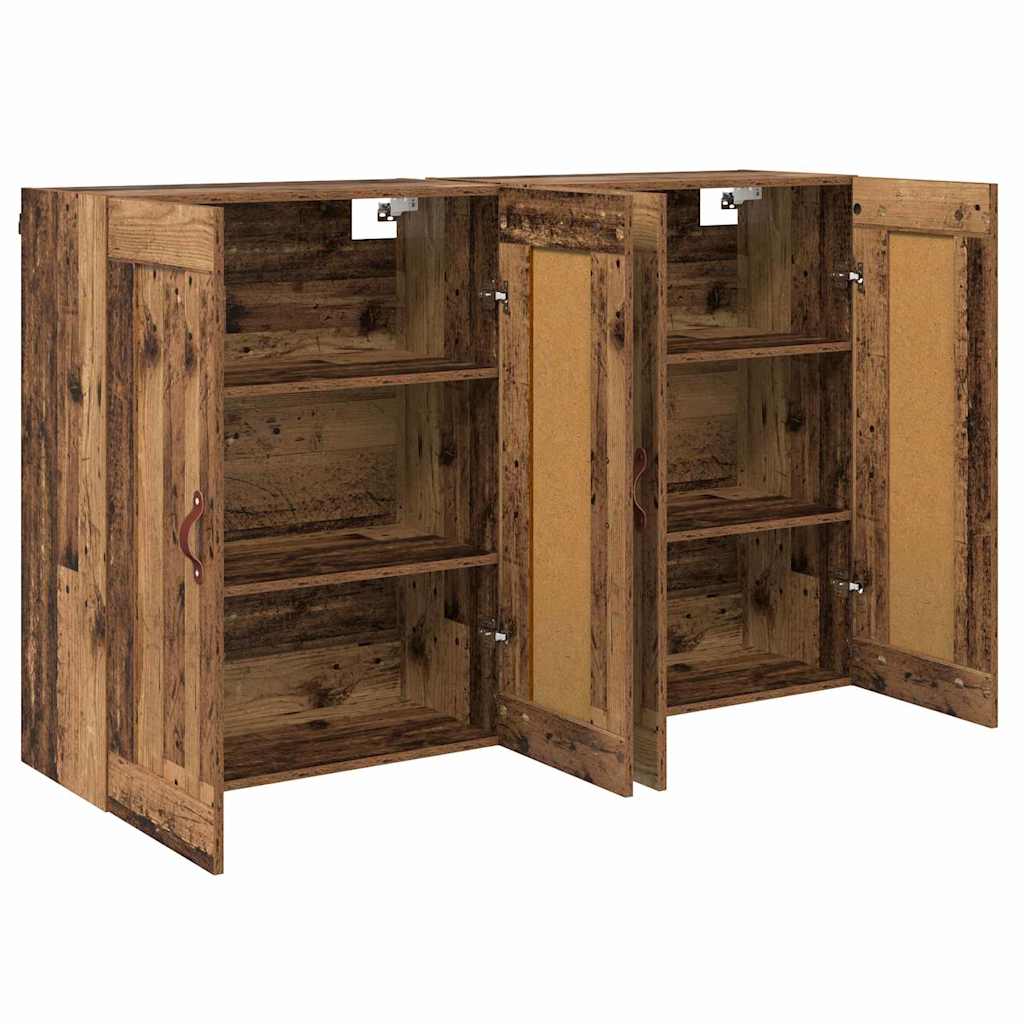 Meuble mural Montage mural 2 pcs Bois ancien 69,5 x 34 x 90 cm - XIOS