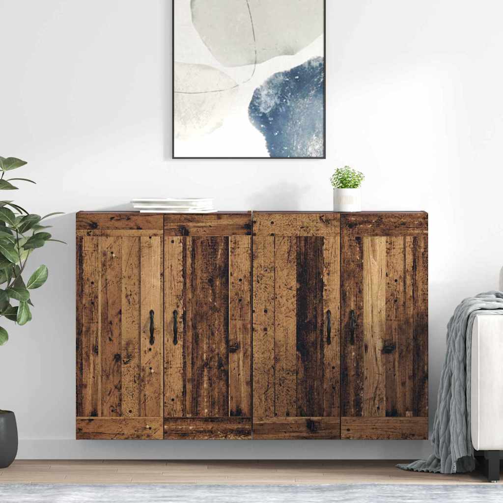 Meuble mural Montage mural 2 pcs Bois ancien 69,5 x 34 x 90 cm - XIOS