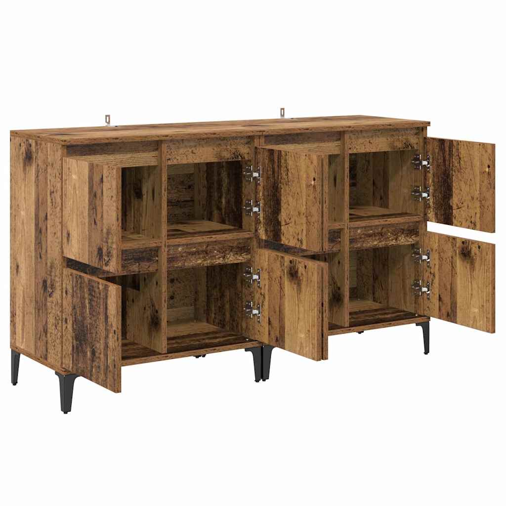 Buffets 2 pcs Bois Ancien 60 x 35 x 70 cm Bois d'ingénierie - XIOS