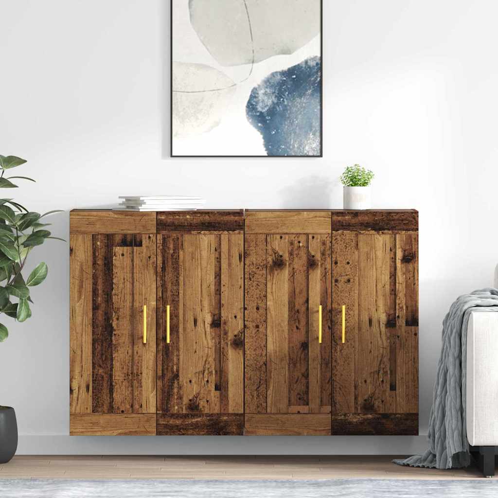 Meuble mural Montage mural 2 pcs Bois ancien 69,5 x 34 x 90 cm - XIOS