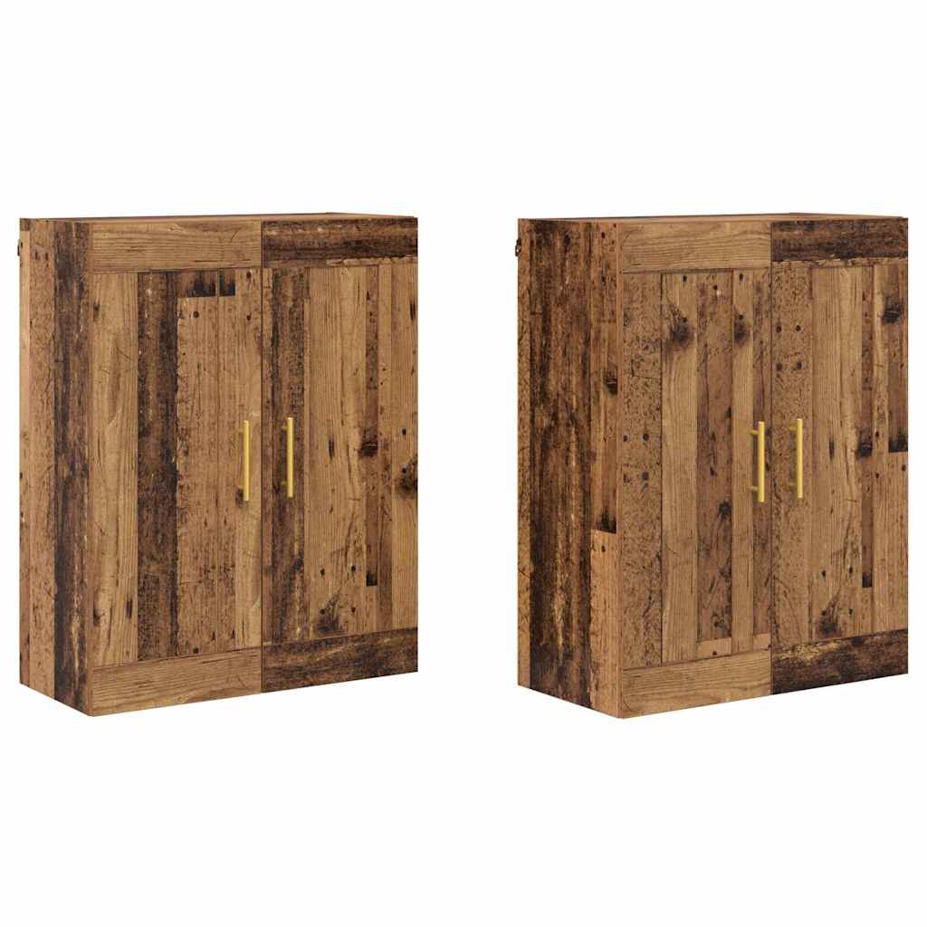 Meuble mural Montage mural 2 pcs Bois ancien 69,5 x 34 x 90 cm - XIOS