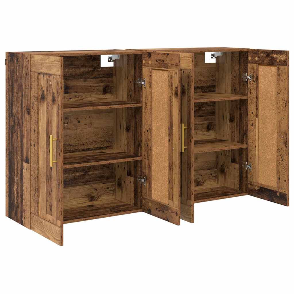 Meuble mural Montage mural 2 pcs Bois ancien 69,5 x 34 x 90 cm - XIOS