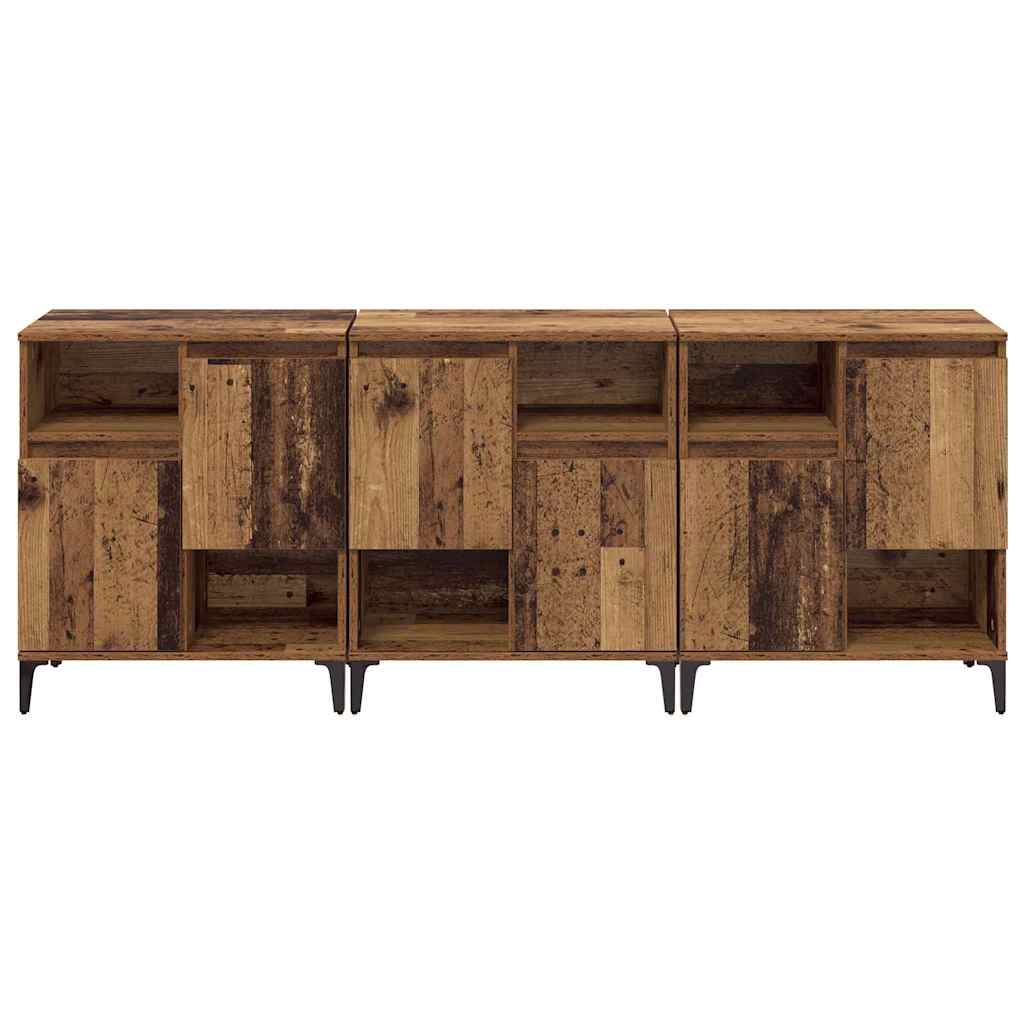 Buffets 3 pcs Bois Ancien 60 x 35 x 70 cm Bois d'ingénierie - XIOS