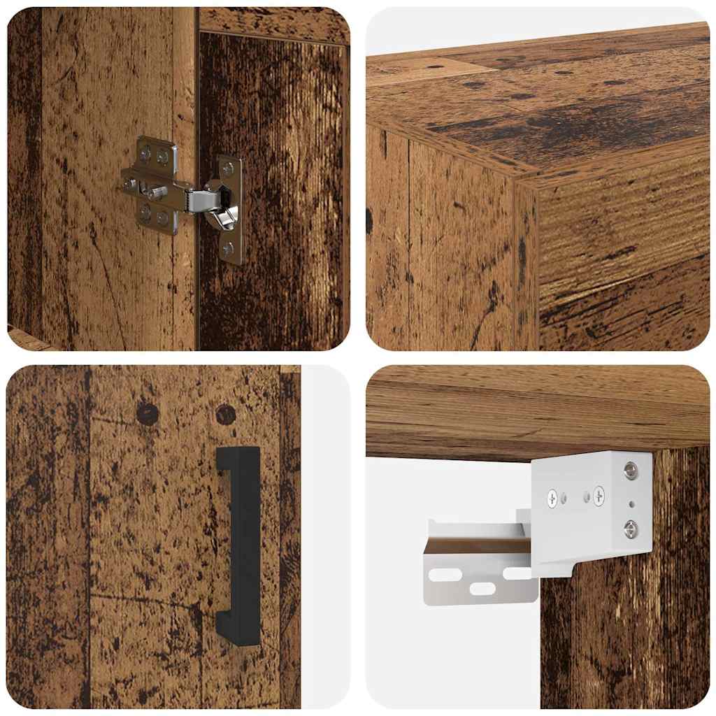Meuble mural Montage mural 2 pcs Bois ancien 69,5 x 34 x 90 cm - XIOS