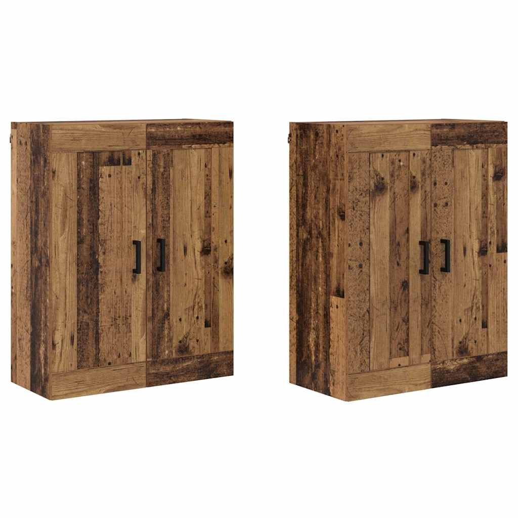 Meuble mural Montage mural 2 pcs Bois ancien 69,5 x 34 x 90 cm - XIOS
