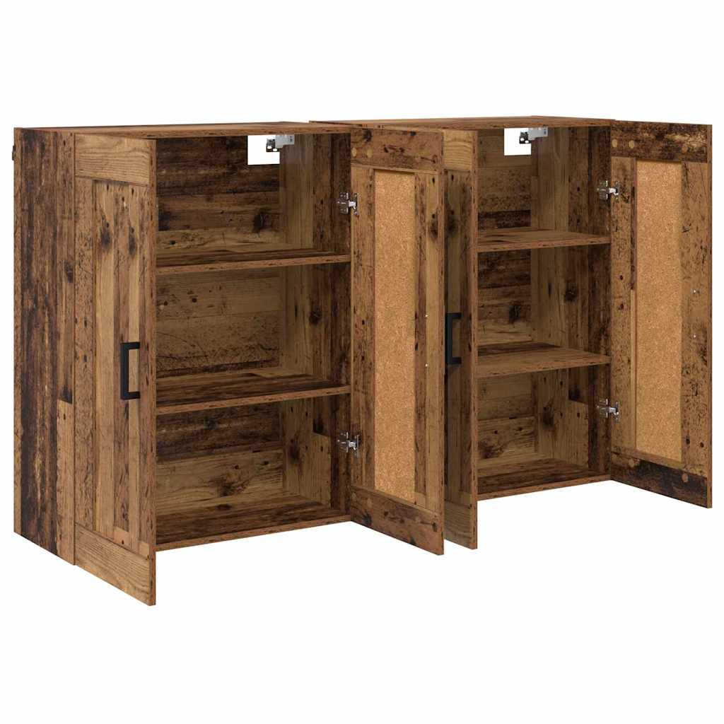 Meuble mural Montage mural 2 pcs Bois ancien 69,5 x 34 x 90 cm - XIOS