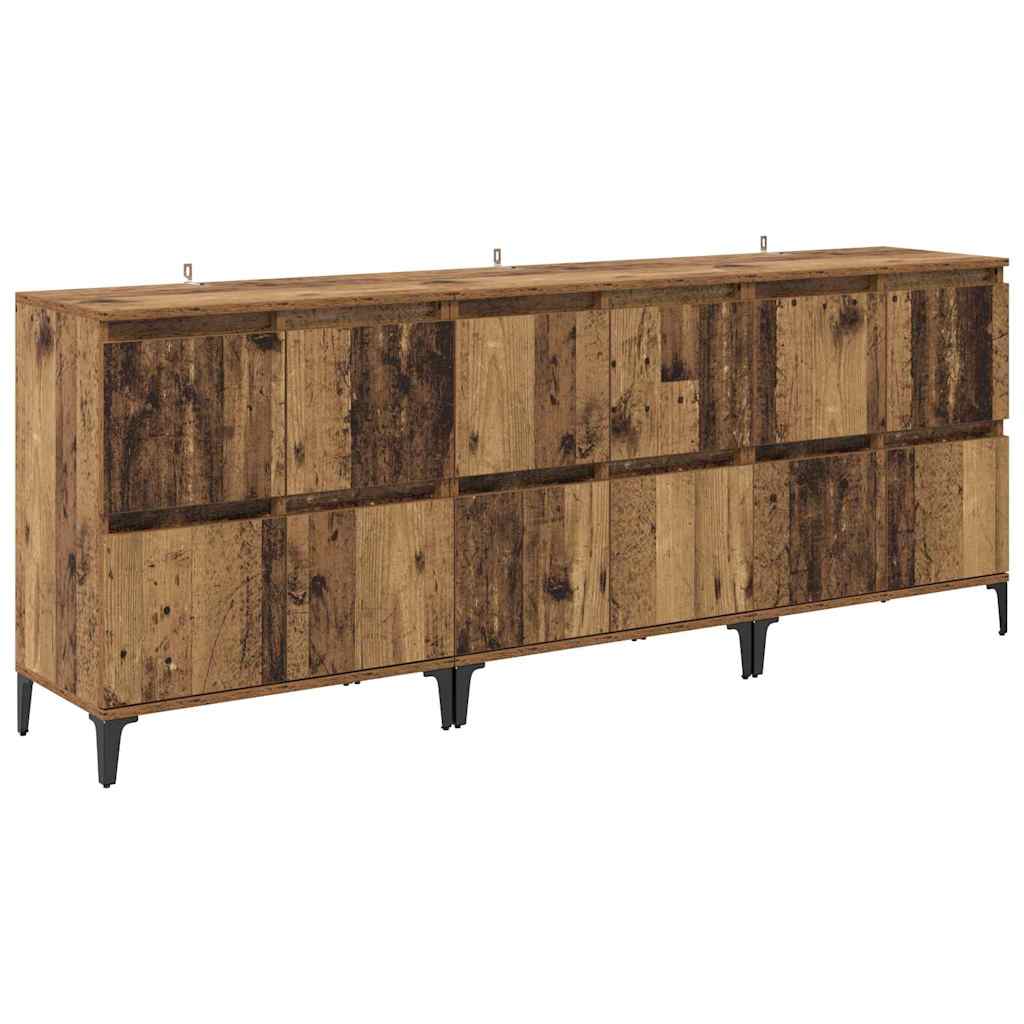 Buffets 3 pcs Bois Ancien 60 x 35 x 70 cm Bois d'ingénierie - XIOS