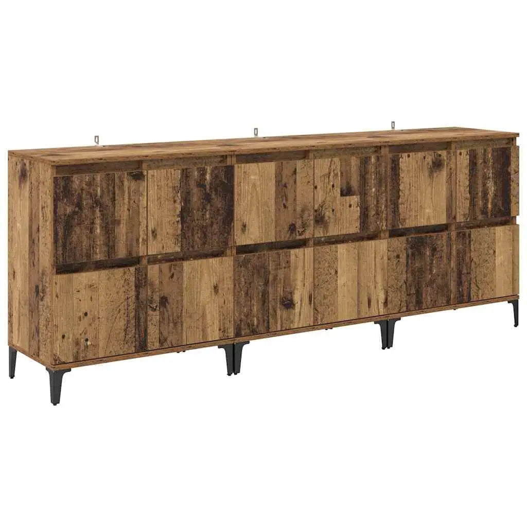 Buffets 3 pc Bois Ancien 60 x 35 x 70 cm Bois d’ingénierie - XIOS