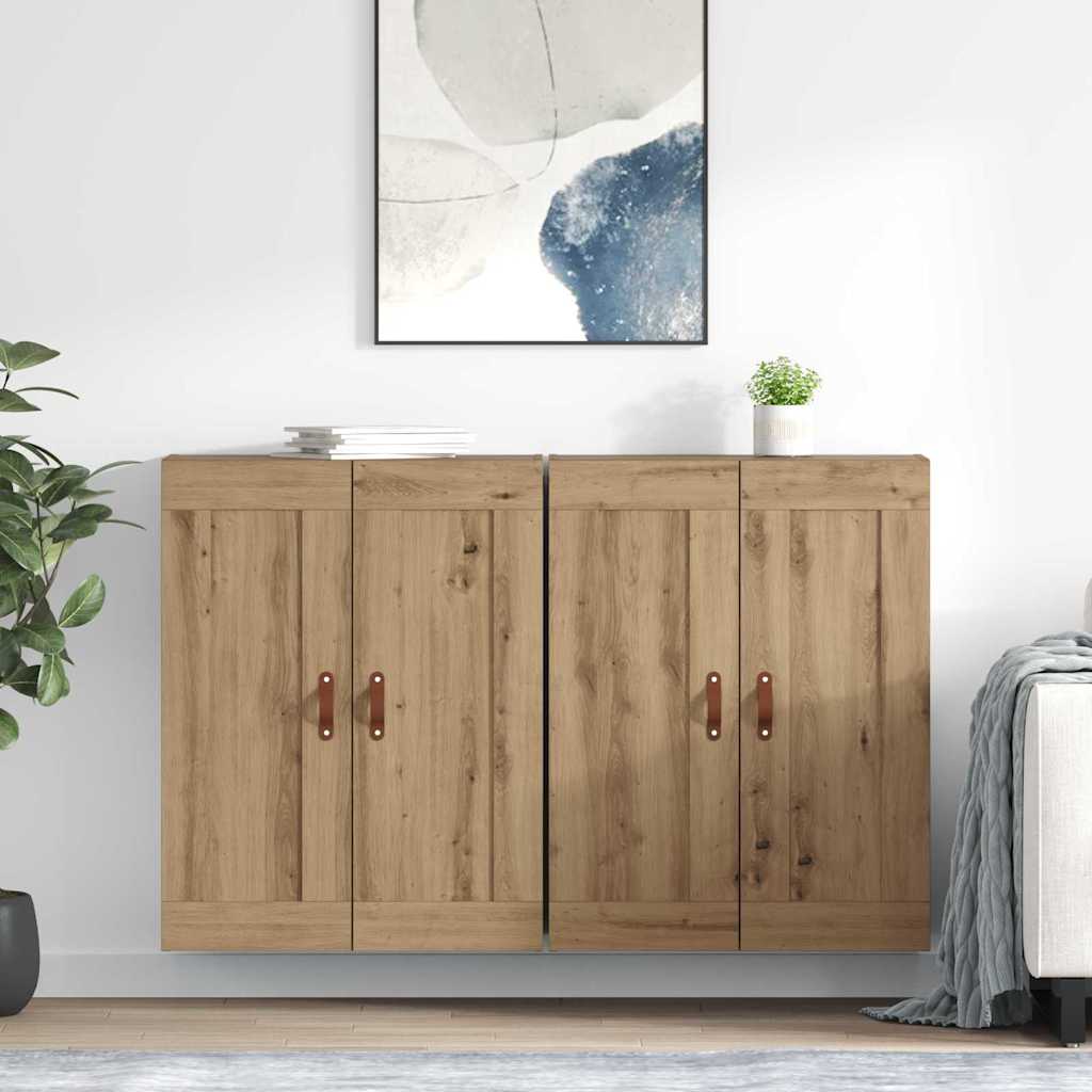 Meuble mural 2 pcs Chêne artisanal 69,5 x 34 x 90 cm - XIOS