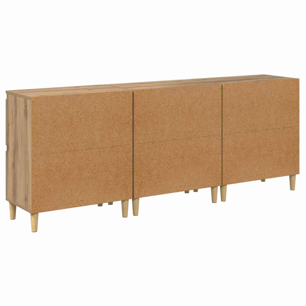 Buffets 3 pc Chêne artisanal 60 x 35 x 70 cm Bois d’ingénierie - XIOS