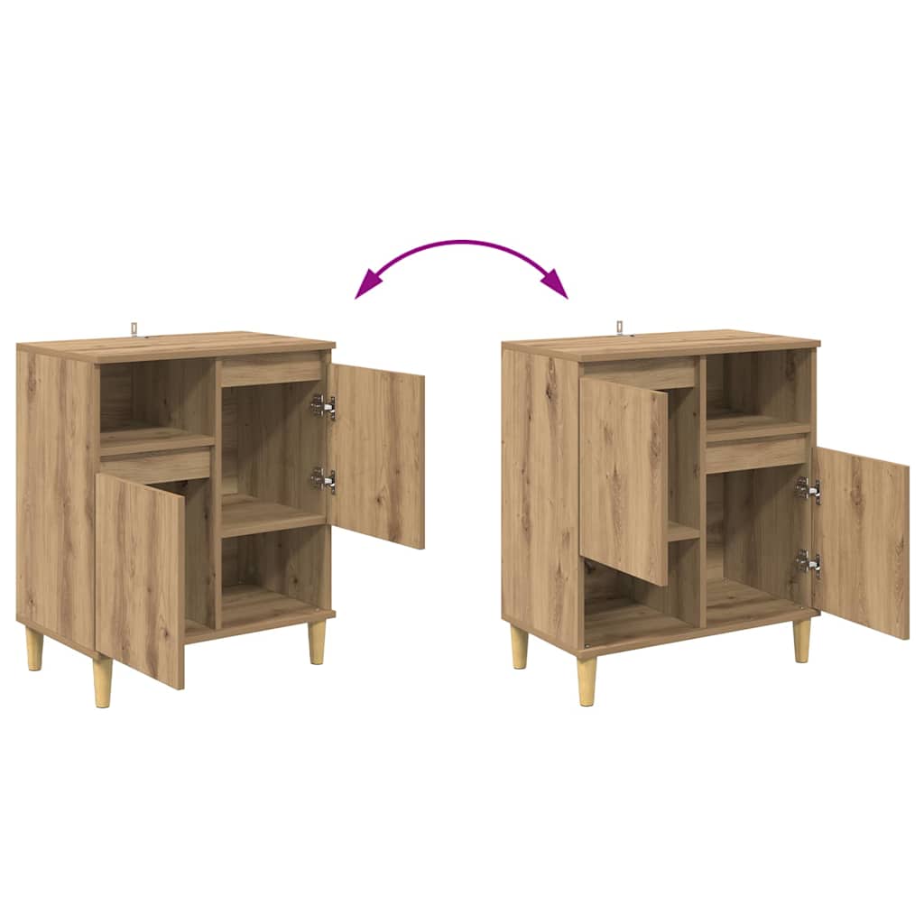 Buffets 3 pcs Chêne artisanal 60 x 35 x 70 cm Bois d'ingénierie - XIOS