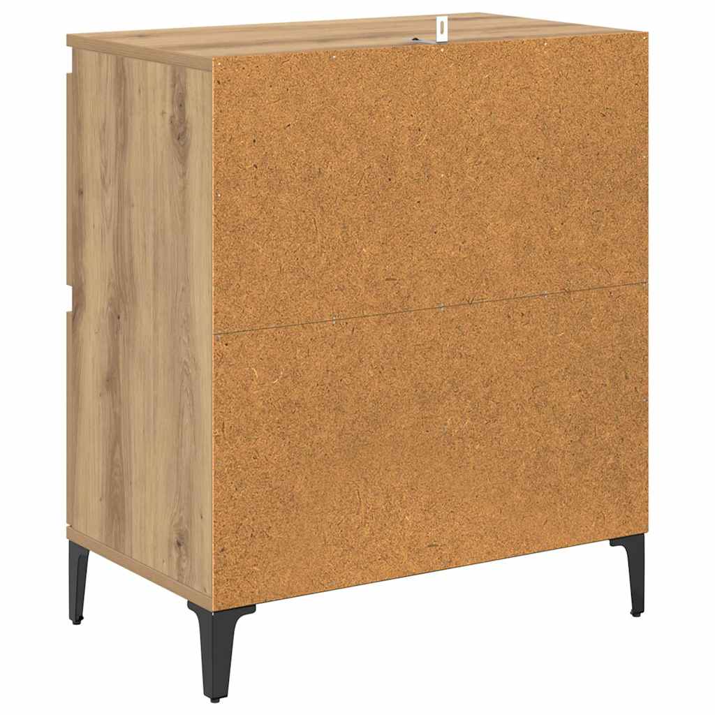 Buffets 2 pcs Chêne artisanal 60 x 35 x 70 cm Bois d'ingénierie - XIOS