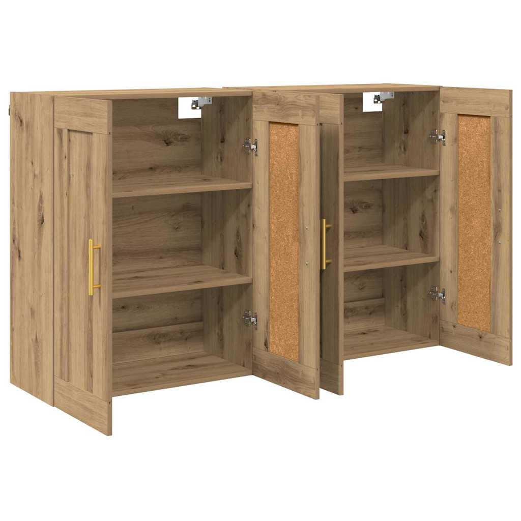 Meuble mural 2 pcs Chêne artisanal 69,5 x 34 x 90 cm - XIOS
