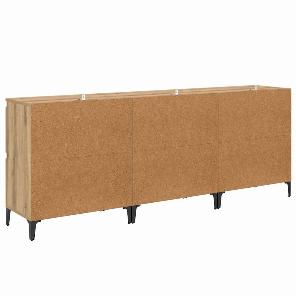 Buffets 3 pc Chêne artisanal 60 x 35 x 70 cm Bois d’ingénierie - XIOS
