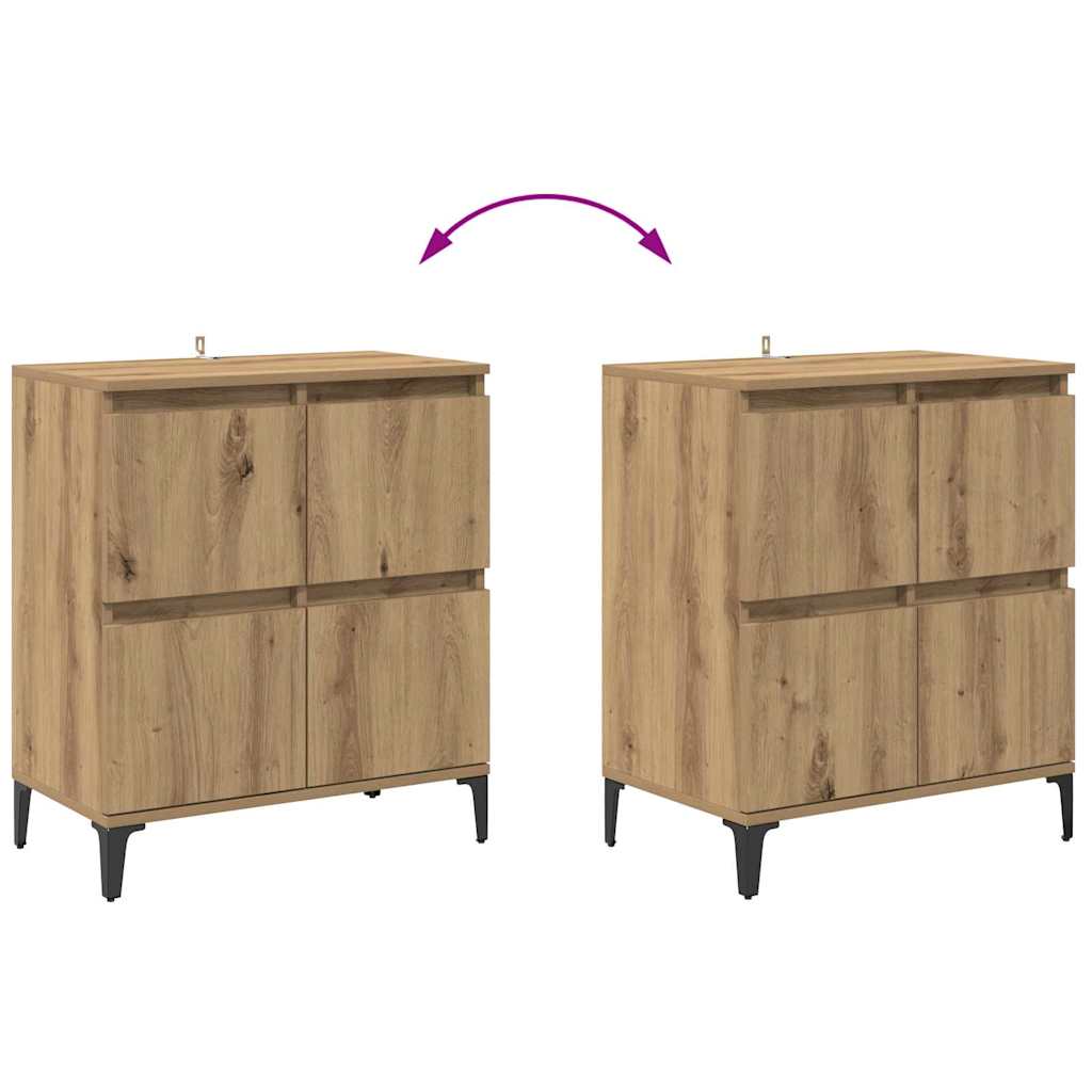 Buffets 3 pcs Chêne artisanal 60 x 35 x 70 cm Bois d'ingénierie - XIOS