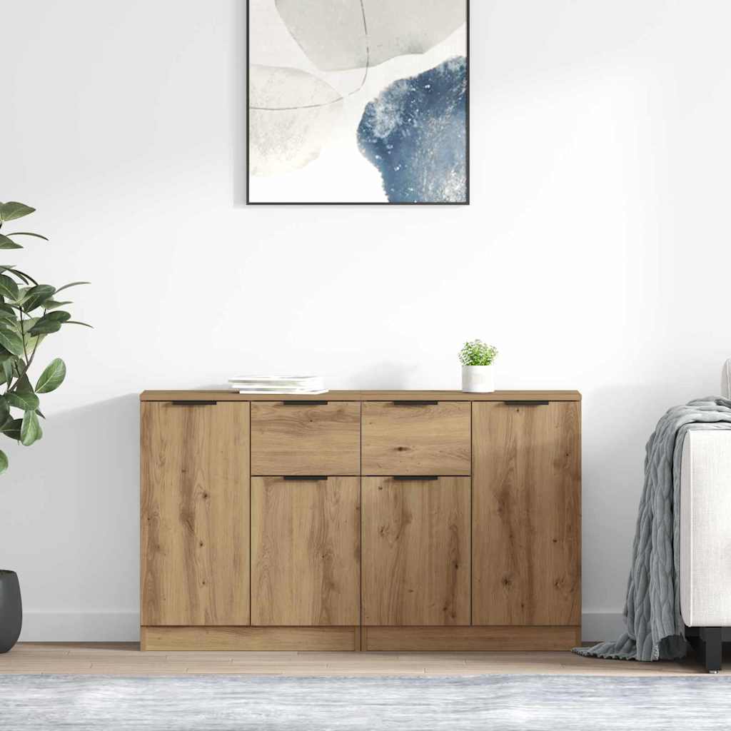 Buffets 2 pcs Chêne artisanal 60 x 30 x 70 cm Bois d'ingénierie