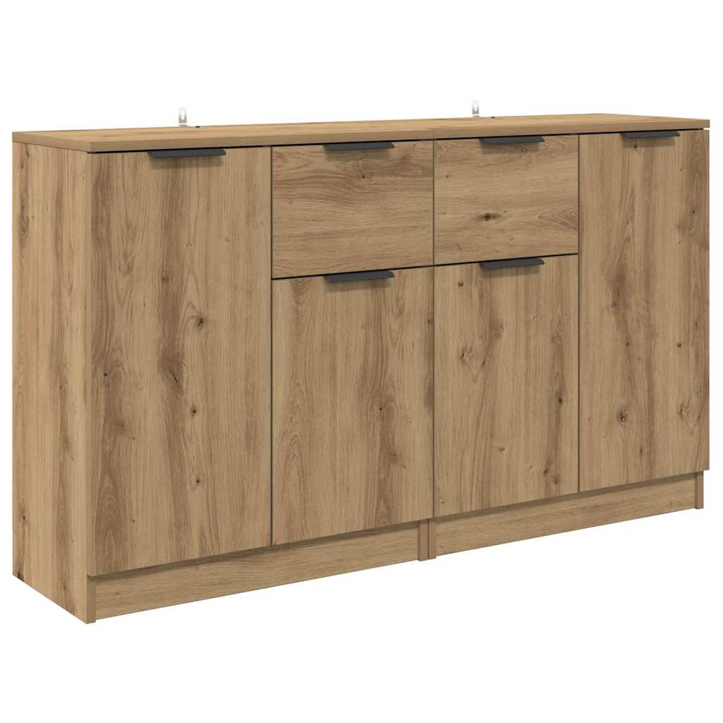Buffets 2 pcs Chêne artisanal 60 x 30 x 70 cm Bois d'ingénierie - XIOS