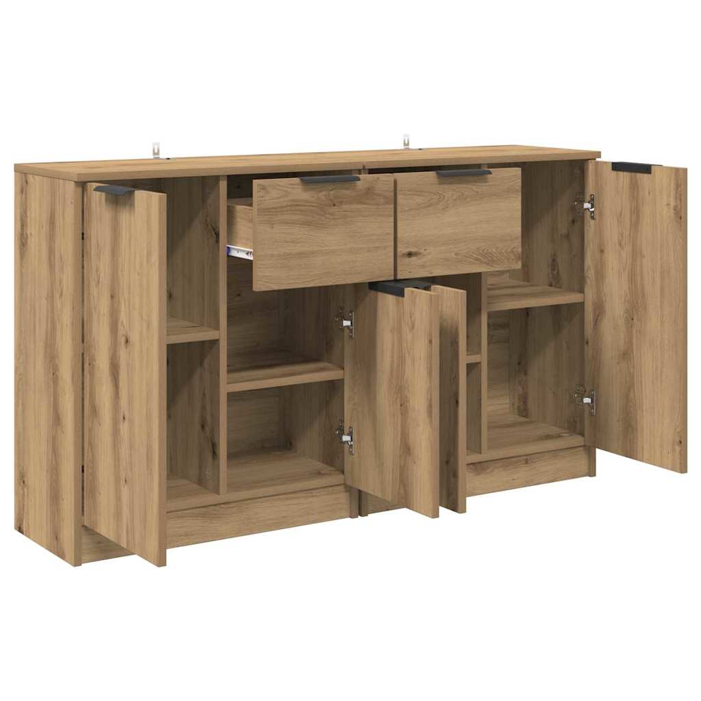 Buffets 2 pcs Chêne artisanal 60 x 30 x 70 cm Bois d'ingénierie - XIOS