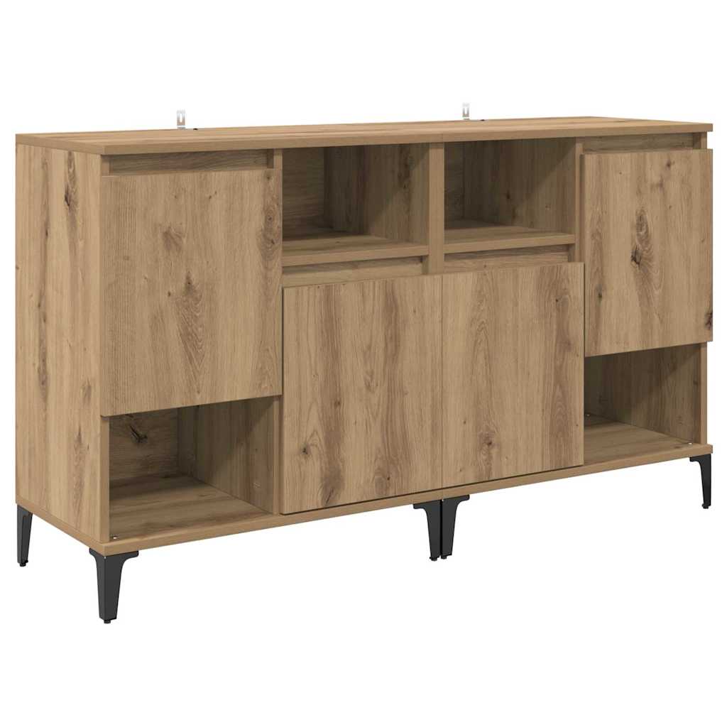 Buffets 2 pcs Chêne artisanal 60 x 35 x 70 cm Bois d'ingénierie - XIOS