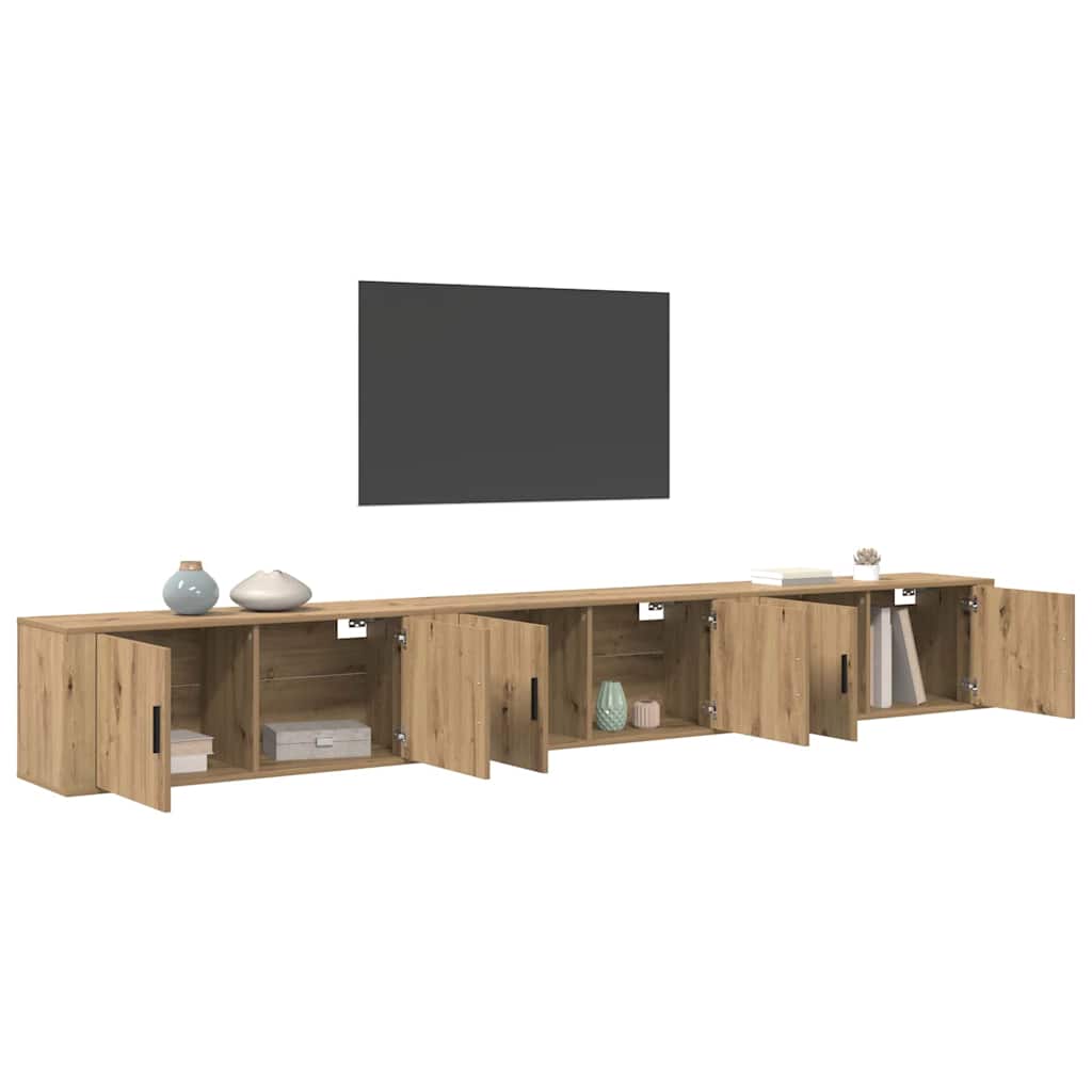 Ensemble de meuble TV mural Montage mural 3 pcs Chêne artisanal - XIOS