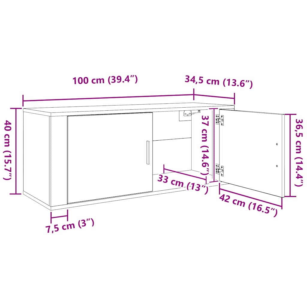 Ensemble de meuble TV mural Montage mural 3 pcs Chêne artisanal - XIOS