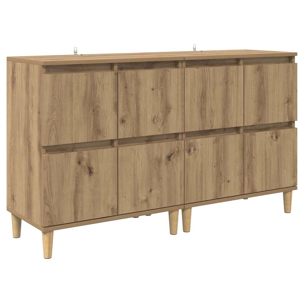 Buffets 2 pcs Chêne artisanal 60 x 35 x 70 cm Bois d'ingénierie - XIOS