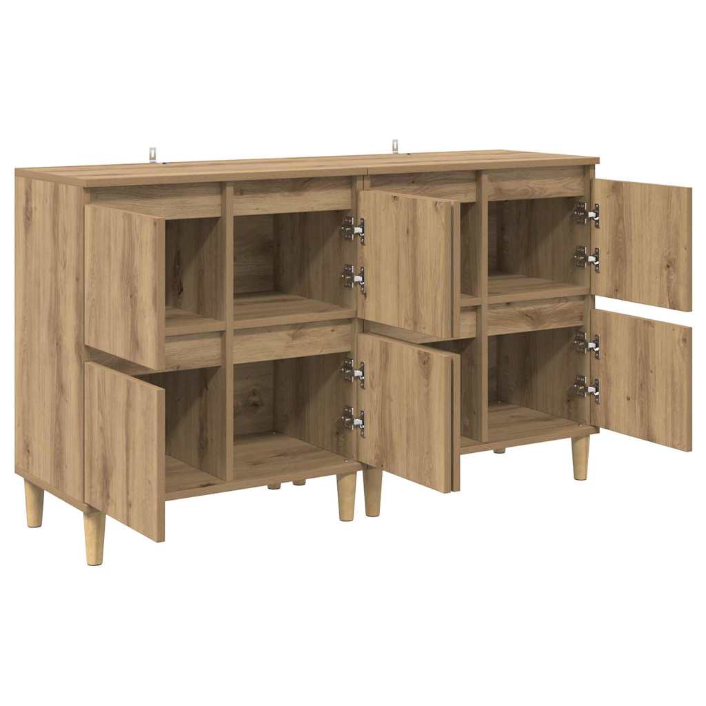 Buffets 2 pcs Chêne artisanal 60 x 35 x 70 cm Bois d'ingénierie - XIOS