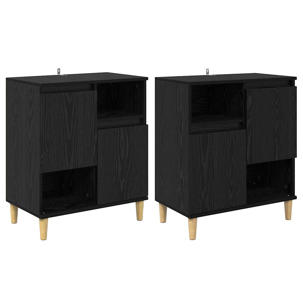 Buffets 2 pcs Chêne noir 60 x 35 x 70 cm Bois d'ingénierie - XIOS
