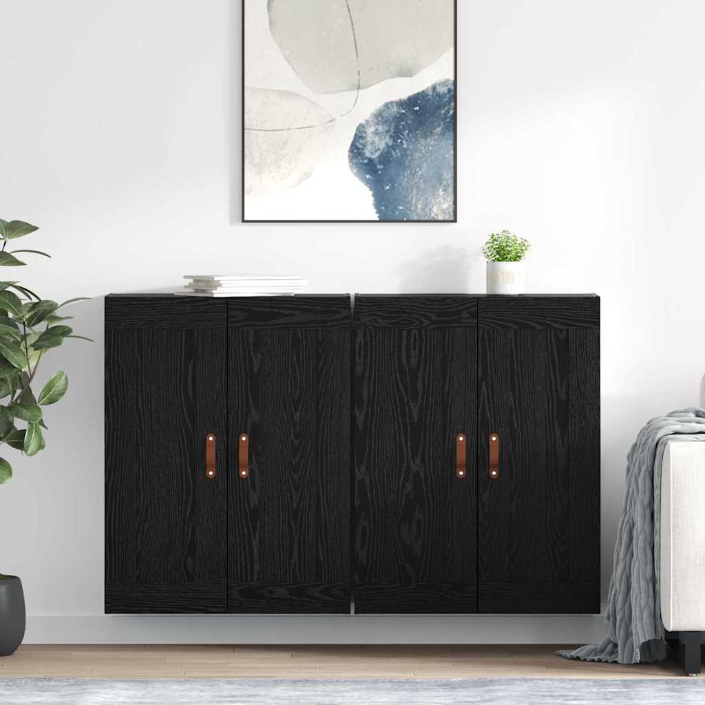Meuble mural Montage mural 2 pcs Chêne noir 69,5 x 34 x 90 cm - XIOS