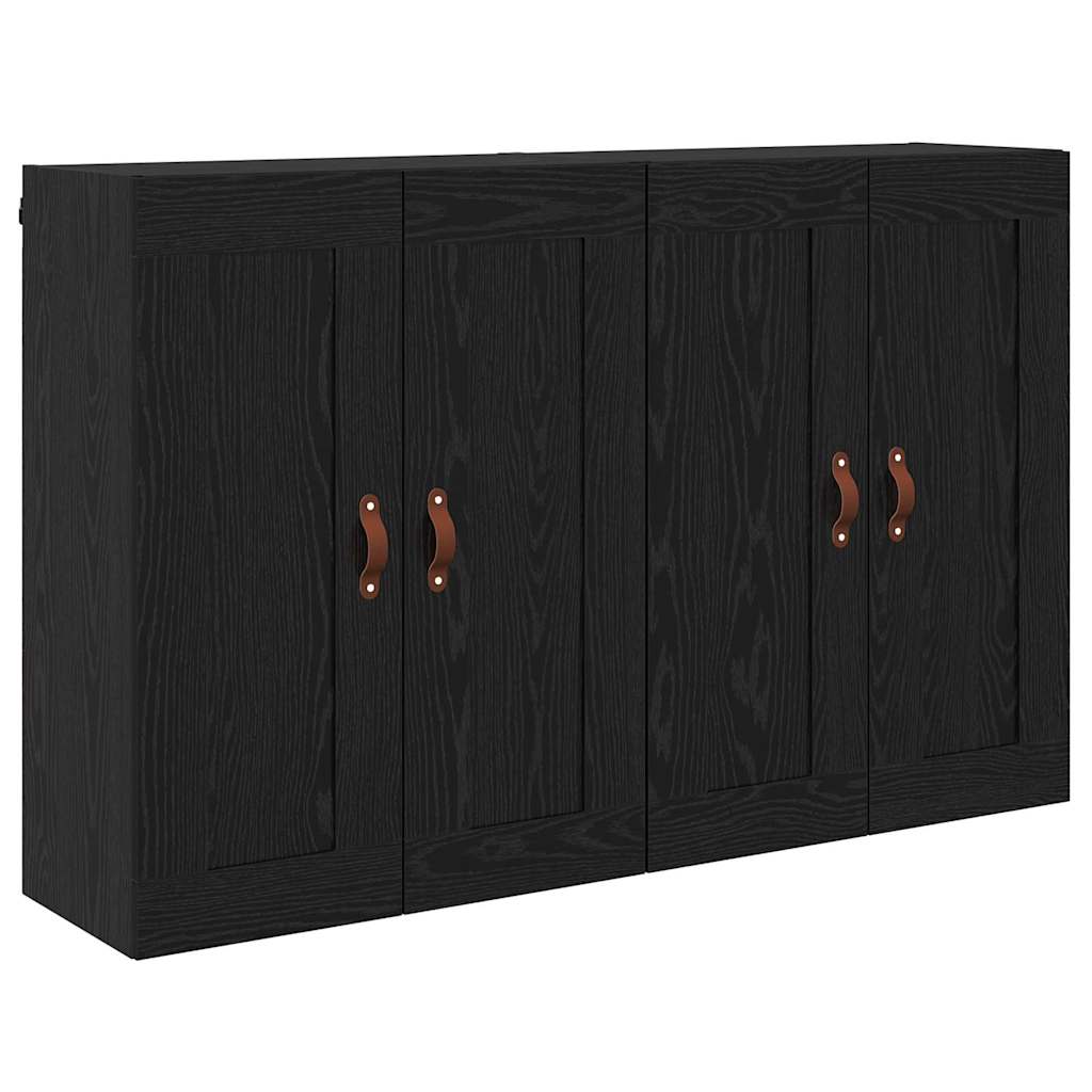 Meuble mural Montage mural 2 pcs Chêne noir 69,5 x 34 x 90 cm - XIOS