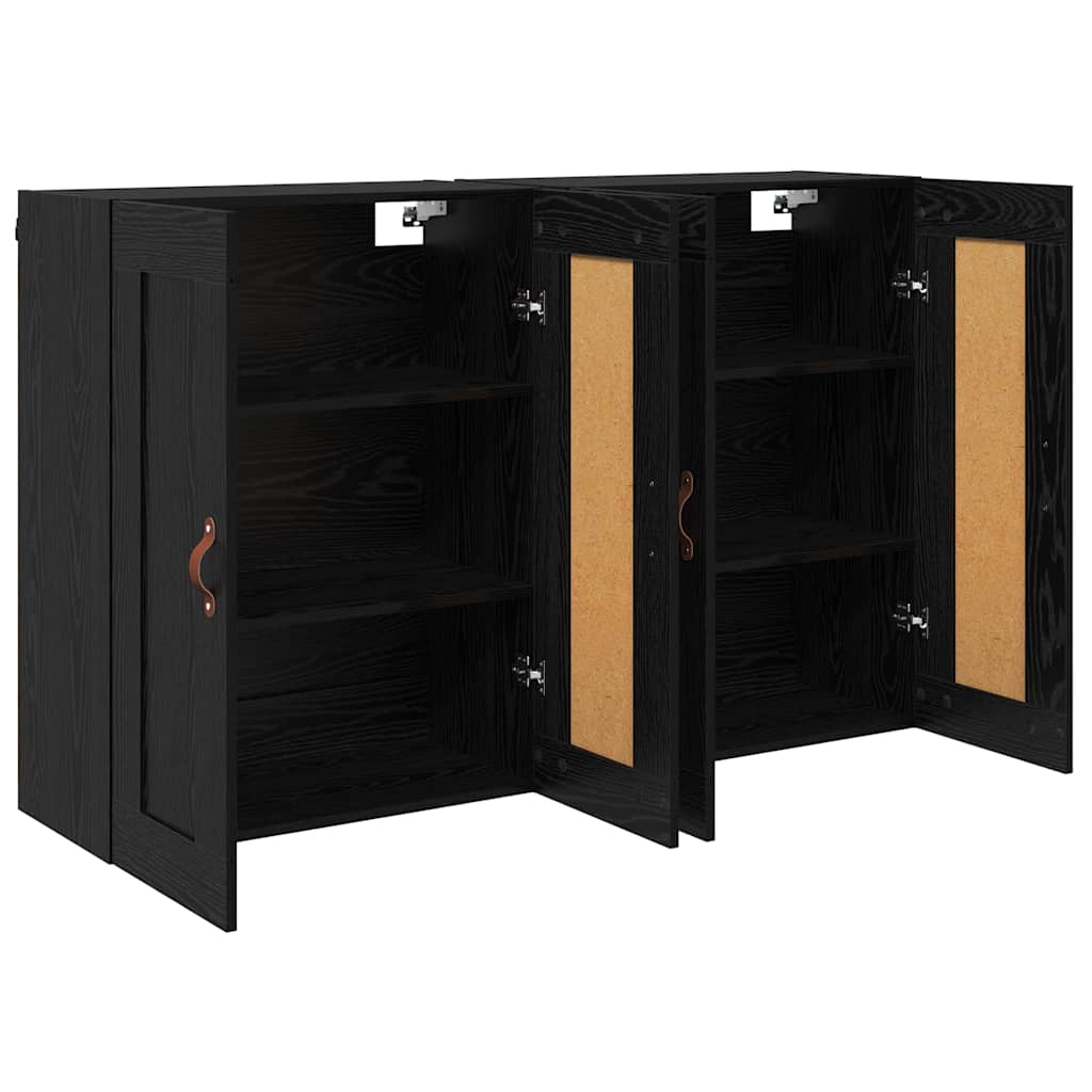 Meuble mural Montage mural 2 pcs Chêne noir 69,5 x 34 x 90 cm - XIOS