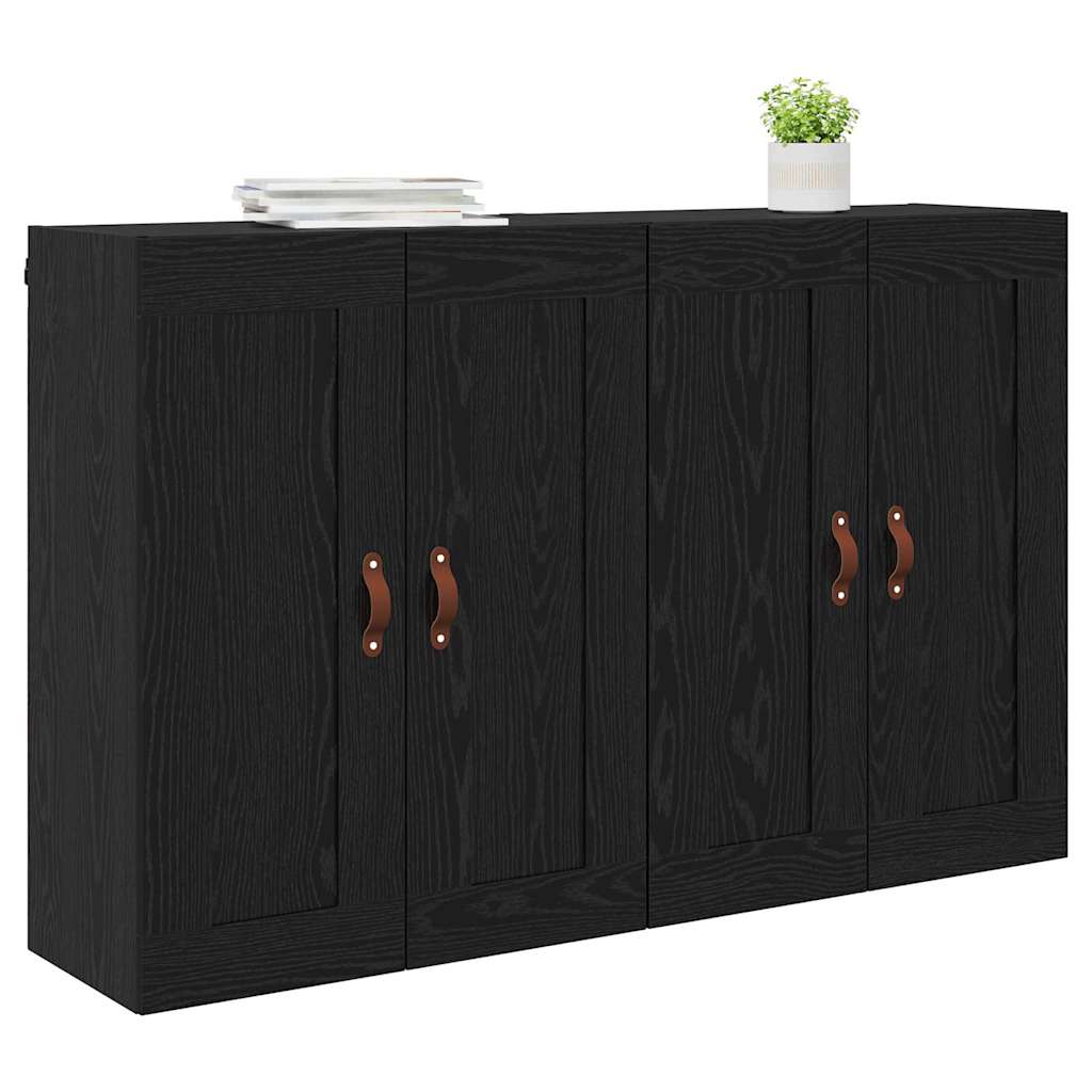 Meuble mural Montage mural 2 pcs Chêne noir 69,5 x 34 x 90 cm - XIOS