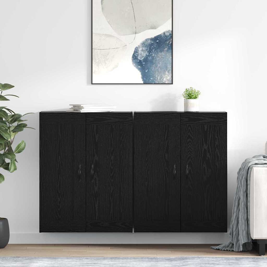 Meuble mural Montage mural 2 pcs Chêne noir 69,5 x 34 x 90 cm - XIOS