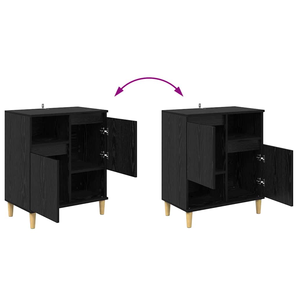 Buffets 3 pc Chêne noir 60 x 35 x 70 cm Bois d'ingénierie