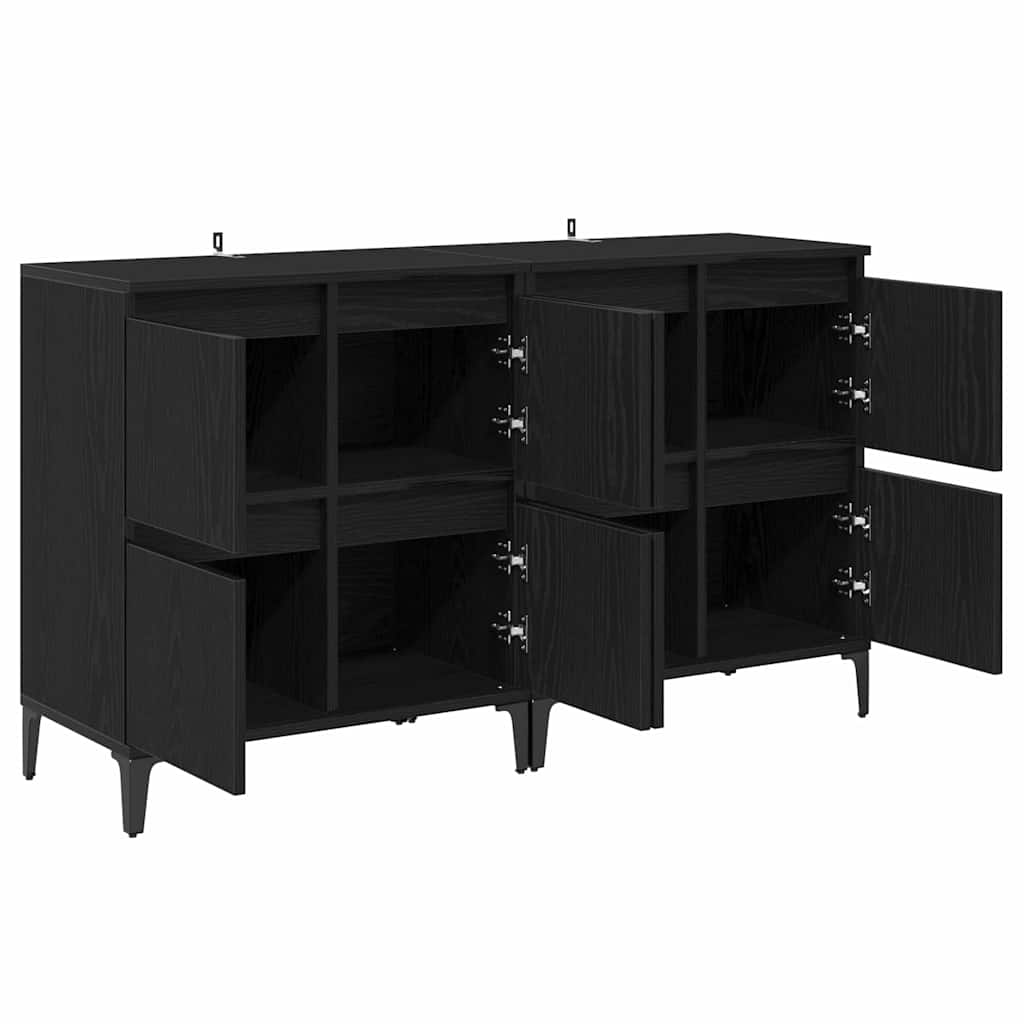 Buffets 2 pcs Chêne noir 60 x 35 x 70 cm Bois d'ingénierie - XIOS