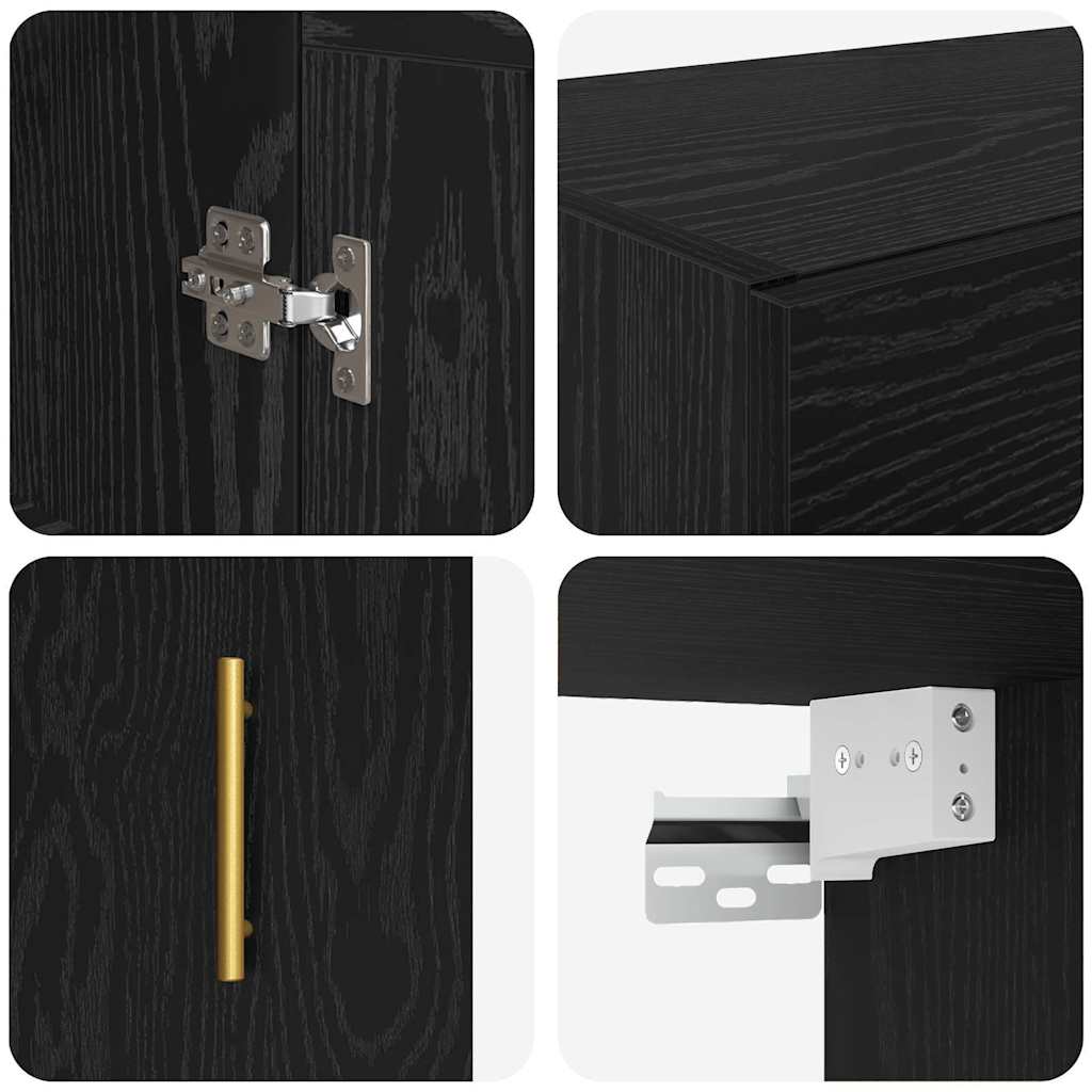 Meuble mural Montage mural 2 pcs Chêne noir 69,5 x 34 x 90 cm - XIOS