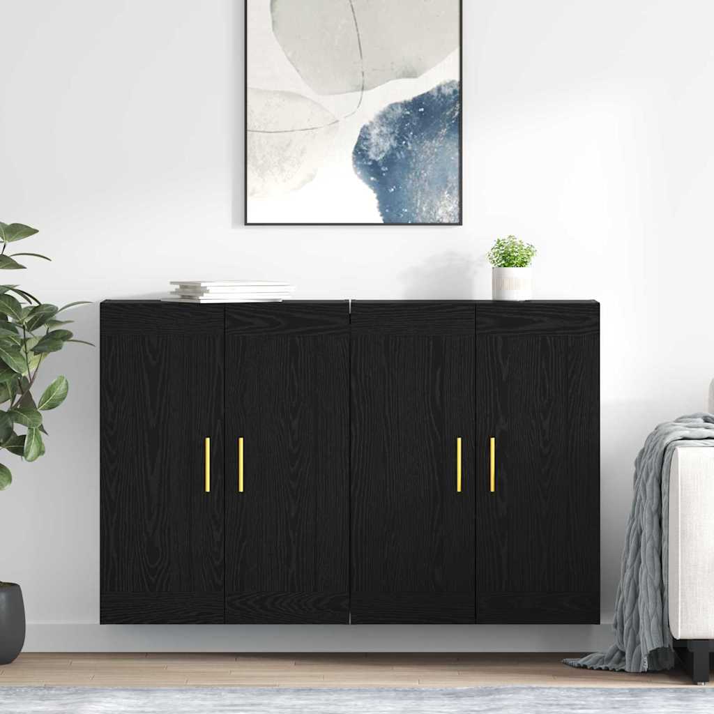 Meuble mural Montage mural 2 pcs Chêne noir 69,5 x 34 x 90 cm - XIOS