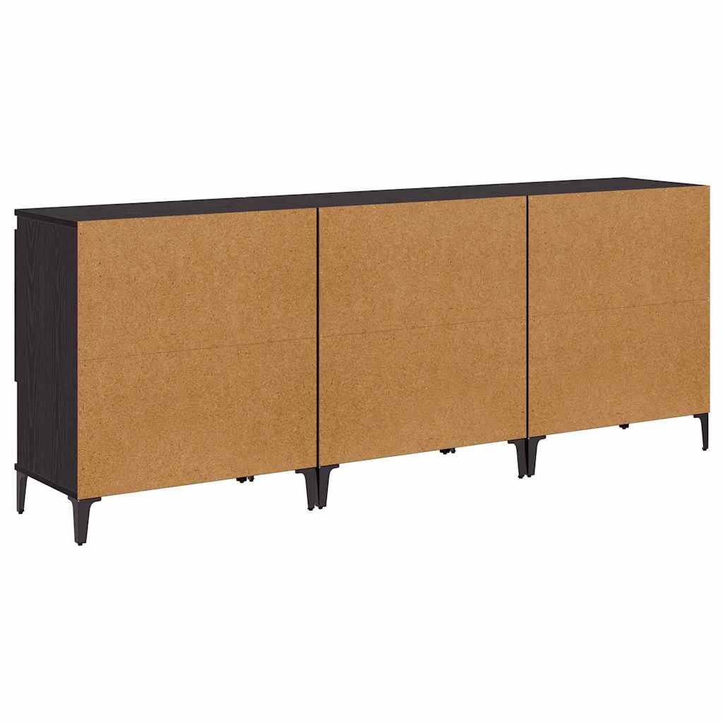 Buffets 3 pc Chêne noir 60 x 35 x 70 cm Bois d'ingénierie