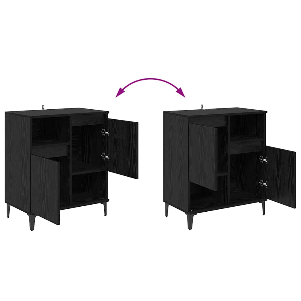 Buffets 3 pc Chêne noir 60 x 35 x 70 cm Bois d'ingénierie