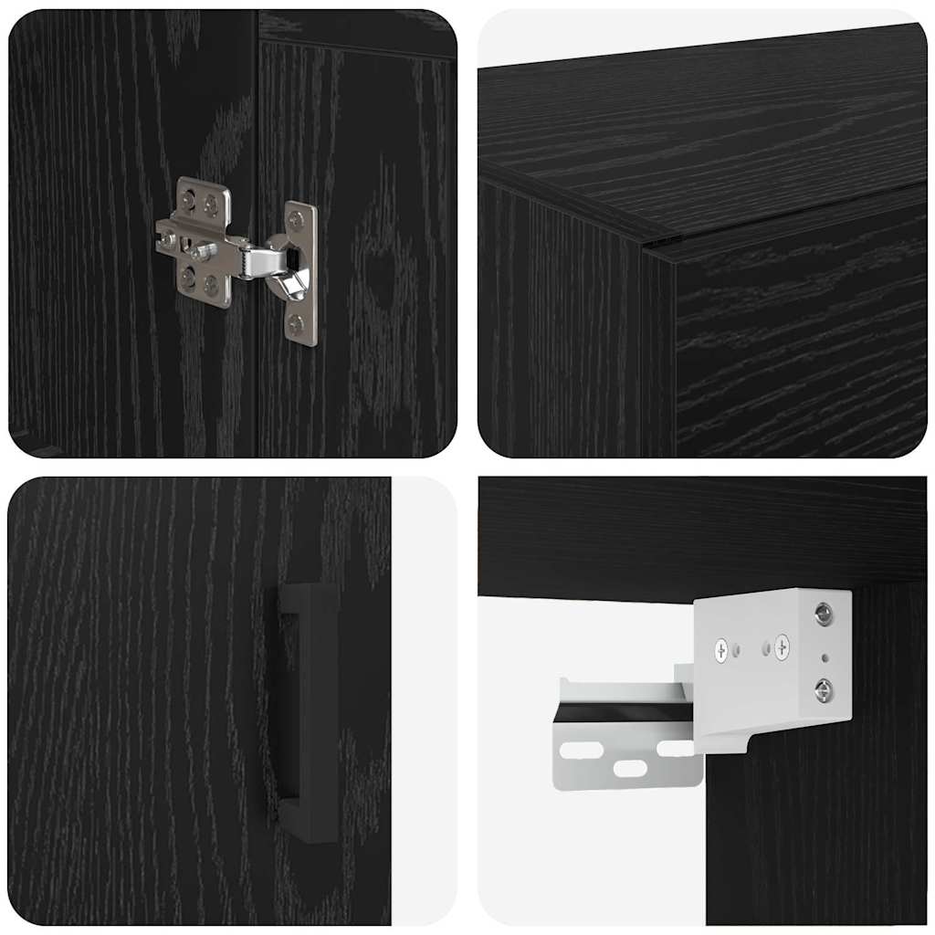 Meuble mural Montage mural 2 pcs Chêne noir 69,5 x 34 x 90 cm - XIOS
