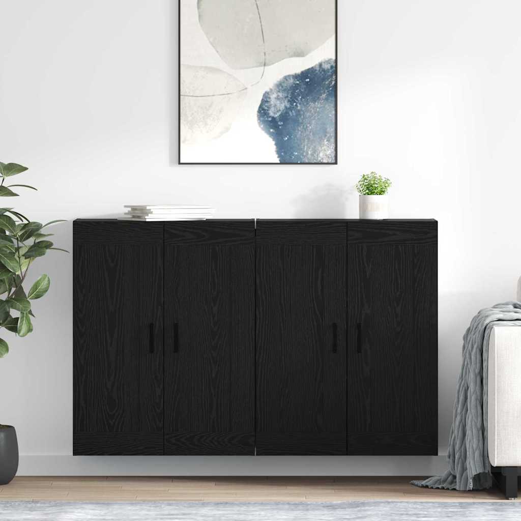 Meuble mural Montage mural 2 pcs Chêne noir 69,5 x 34 x 90 cm - XIOS