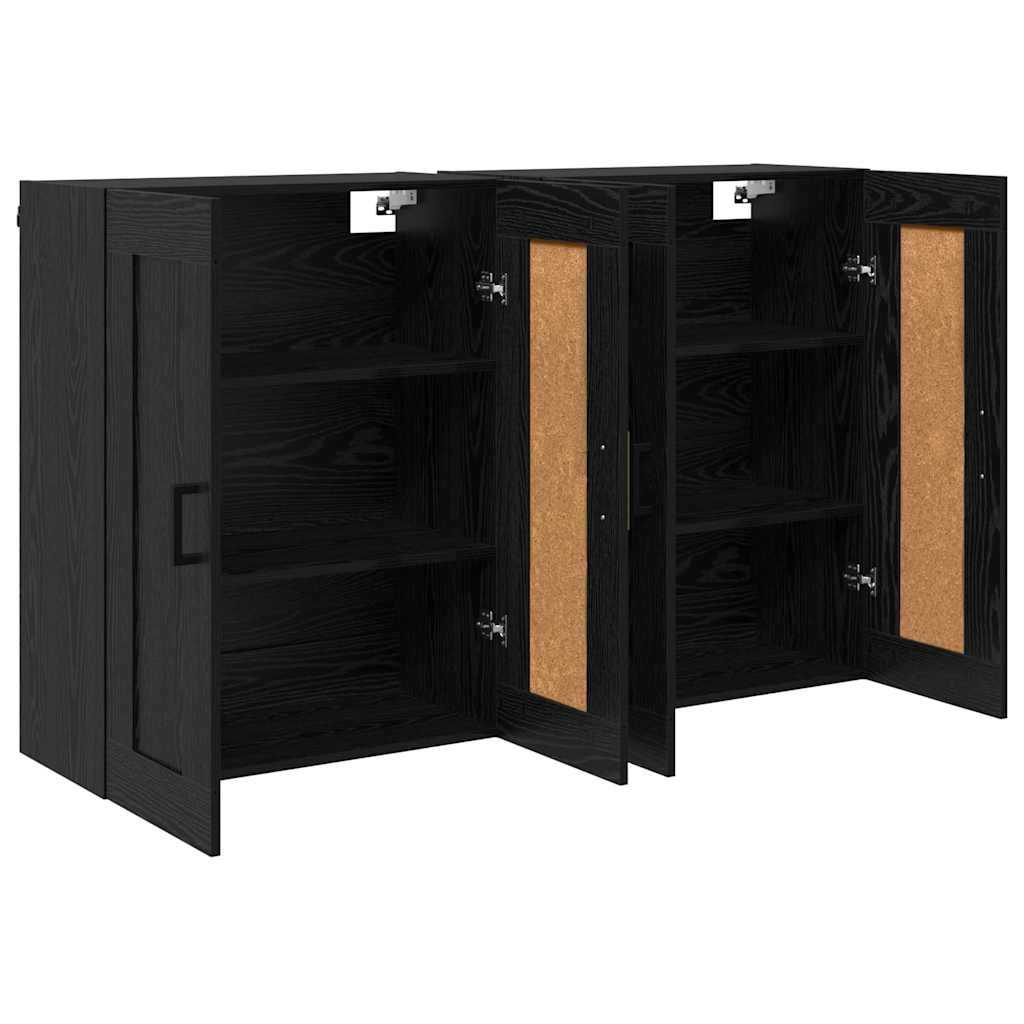Meuble mural Montage mural 2 pcs Chêne noir 69,5 x 34 x 90 cm - XIOS
