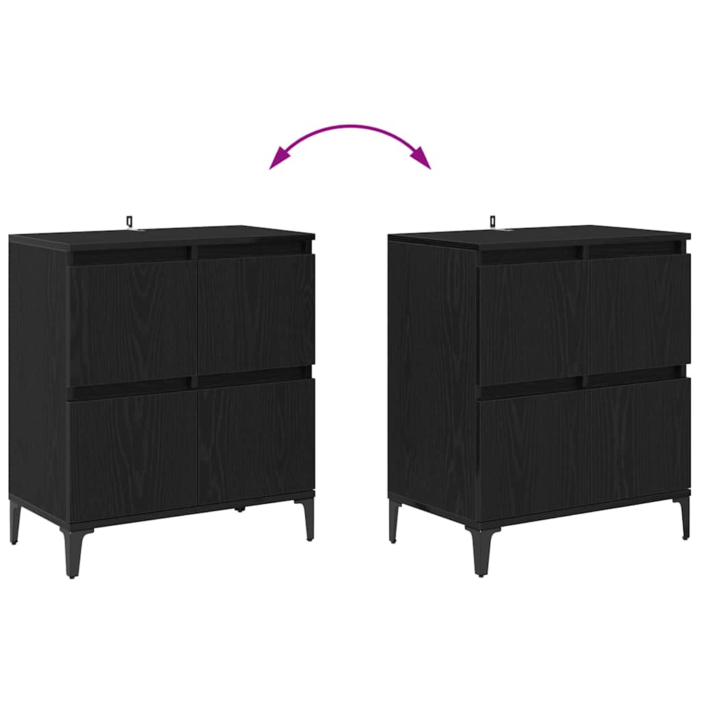 Buffets 3 pc Chêne noir 60 x 35 x 70 cm Bois d'ingénierie