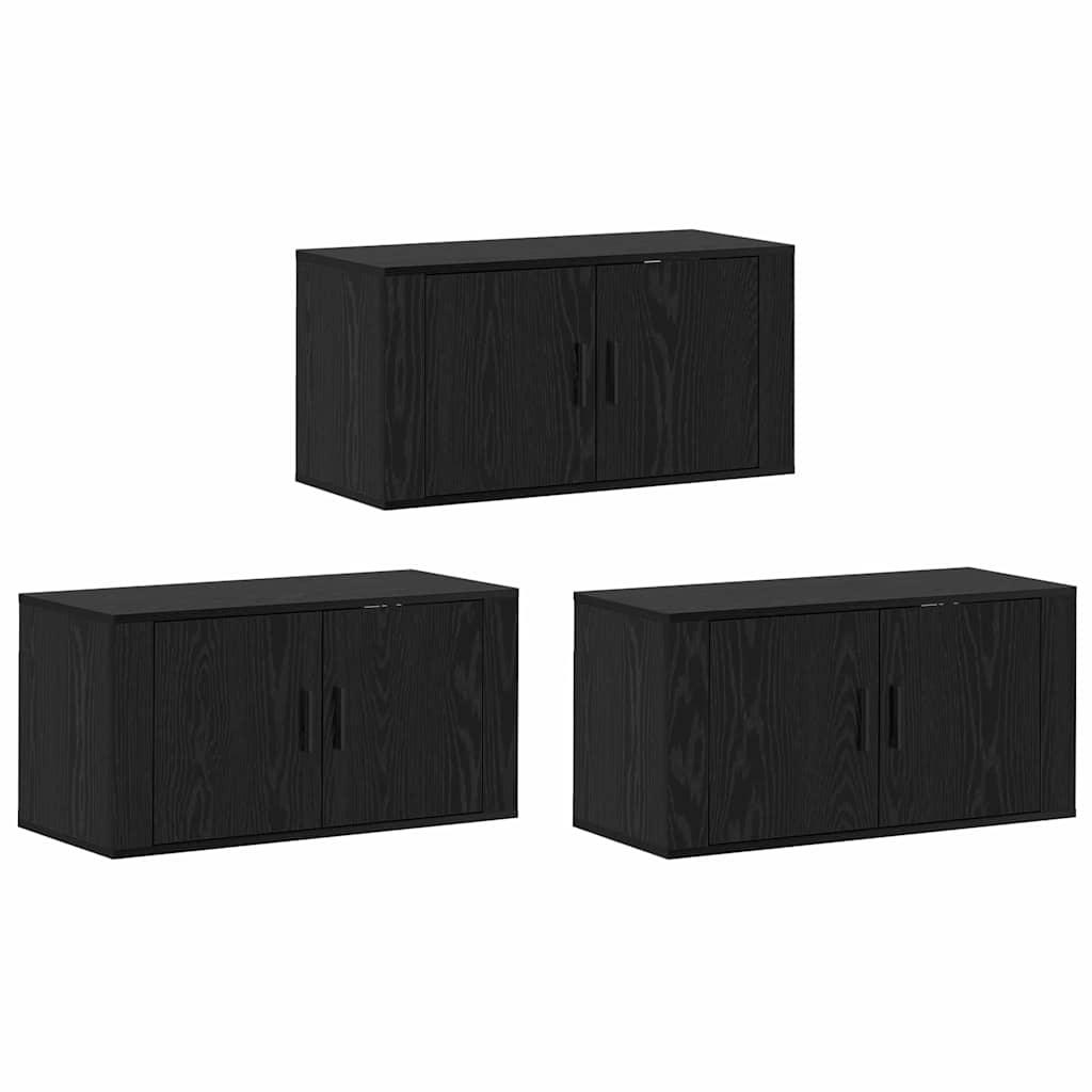 Ensemble de meuble TV mural 3 pcs Chêne noir 80 x 34,5 x 40 cm - XIOS