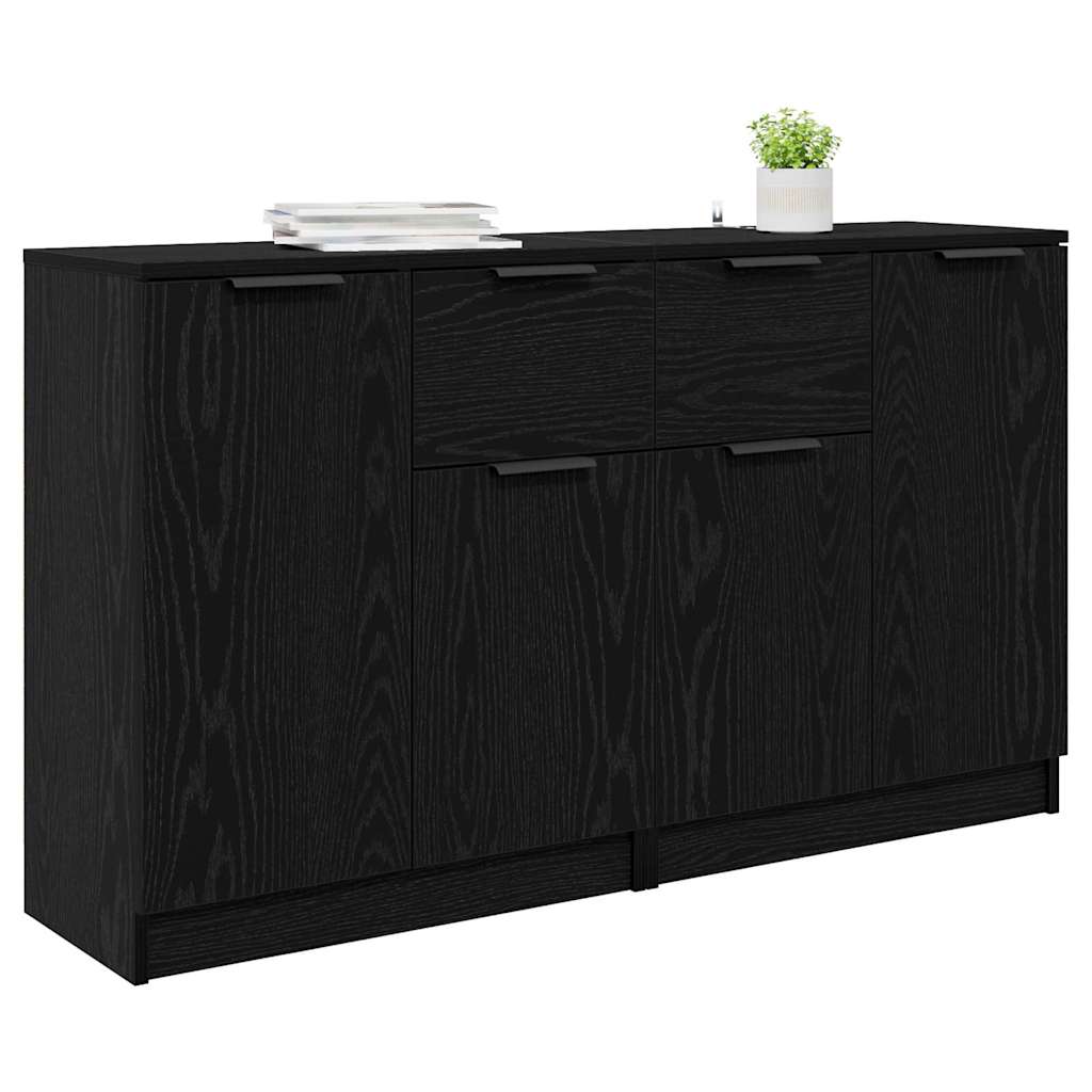 Buffets 2 pcs Chêne noir 60 x 30 x 70 cm Bois d'ingénierie - XIOS