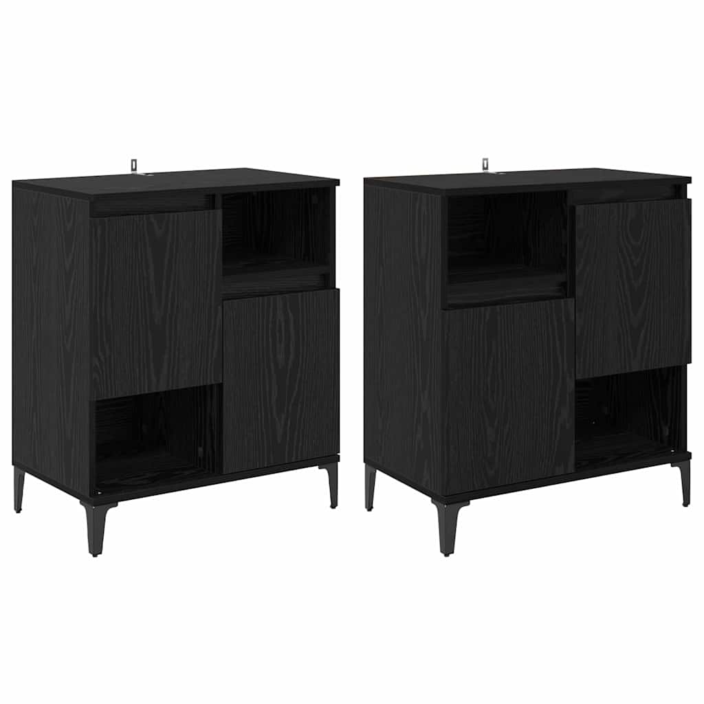 Buffets 2 pcs Chêne noir 60 x 35 x 70 cm Bois d'ingénierie - XIOS