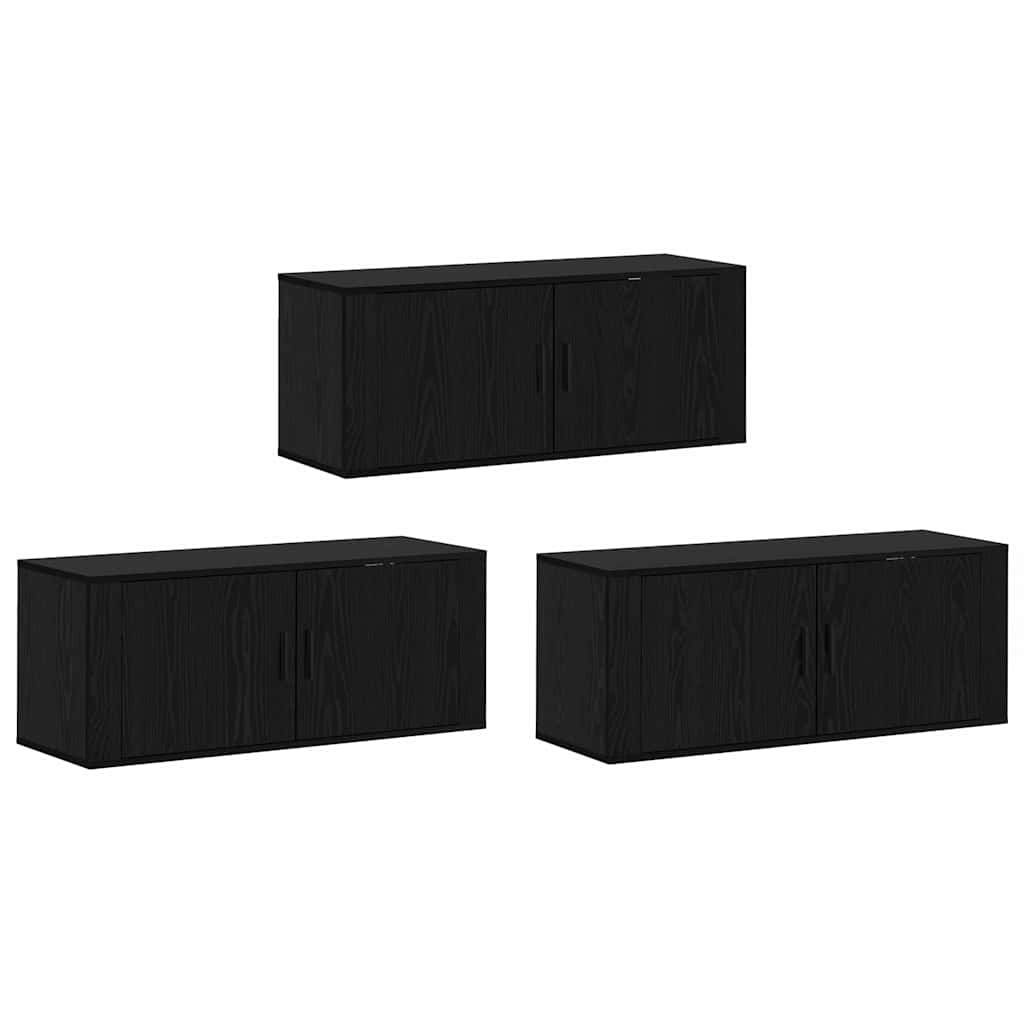 Ensemble de meuble TV mural 3 pcs Chêne noir 100 x 34,5 x 40 cm - XIOS
