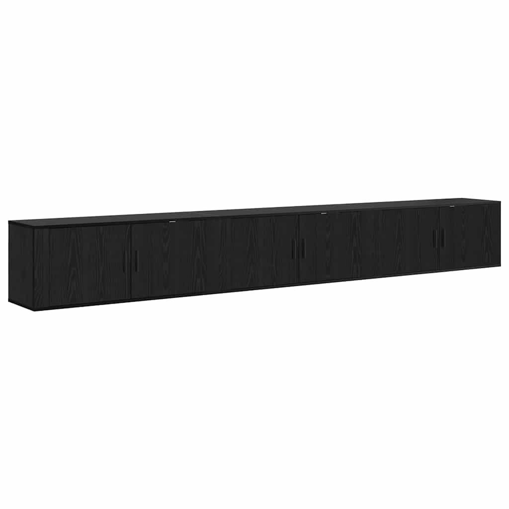 Ensemble de meuble TV mural 3 pc Chêne noir Bois d'ingénierie