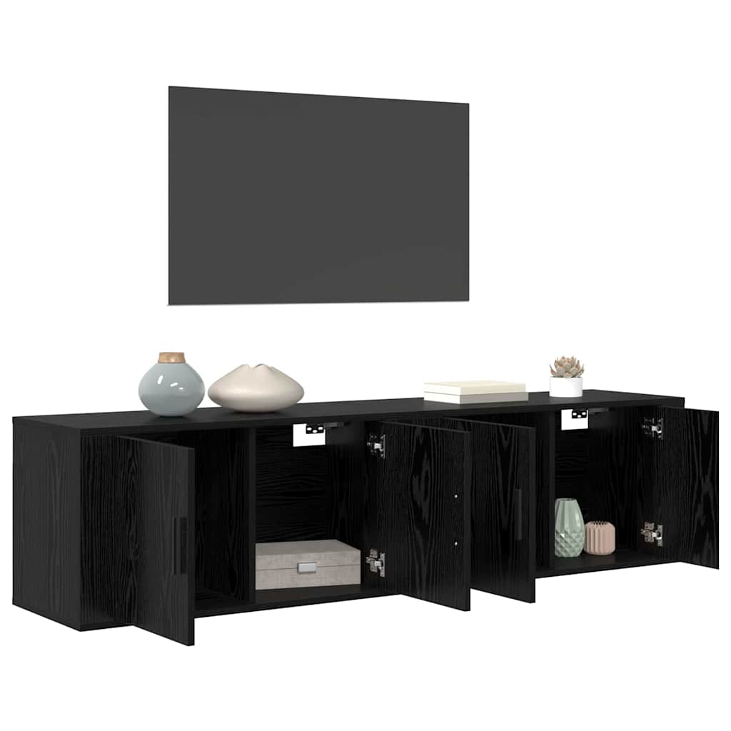 Ensemble de meuble TV mural 2 pcs Chêne noir 80 x 34,5 x 40 cm - XIOS