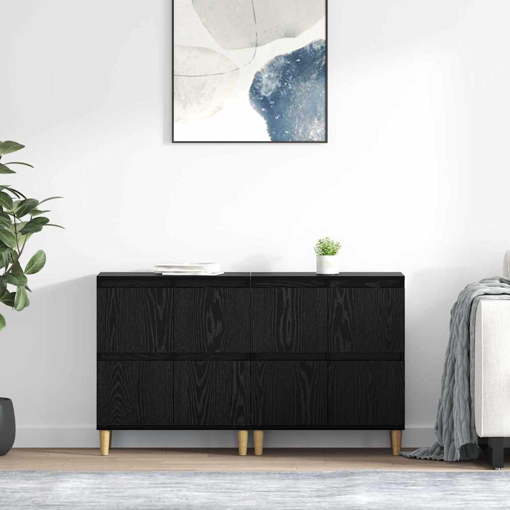 Buffets 2 pcs Chêne noir 60 x 35 x 70 cm Bois d'ingénierie - XIOS